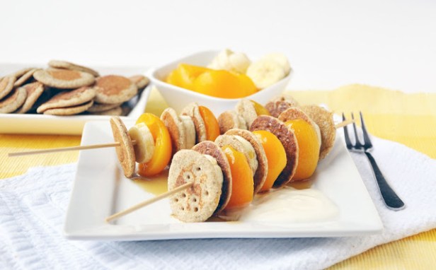 Buckwheat Blini Breakfast Kebabs