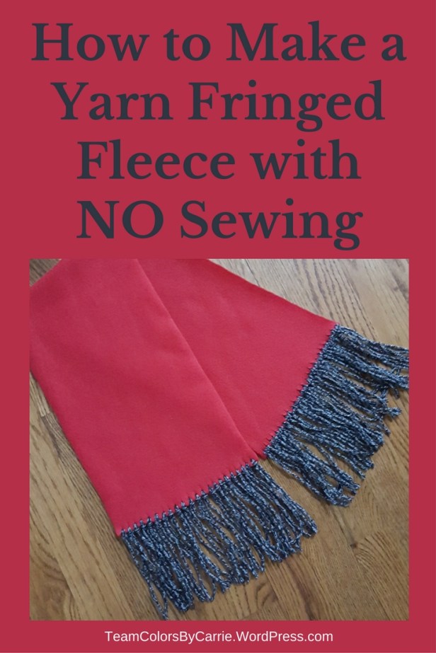 Make a Yarn Fringed Fleece Scarf with NO Sewing