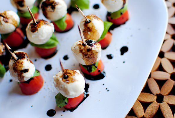 Caprese Skewers with Balsamic Drizzle
