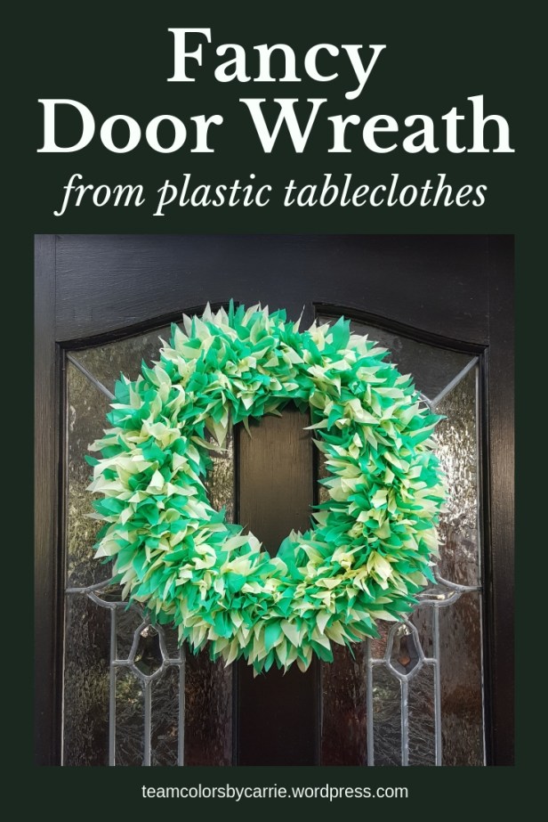 Fancy Team Spirit Door Wreath from Plastic Tableclothes