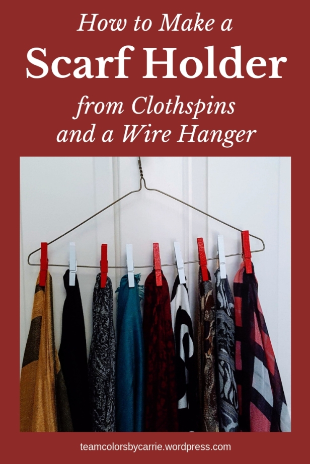 How to Make a Scarf Holder Out of Clothespins and a Wire Hanger (1)