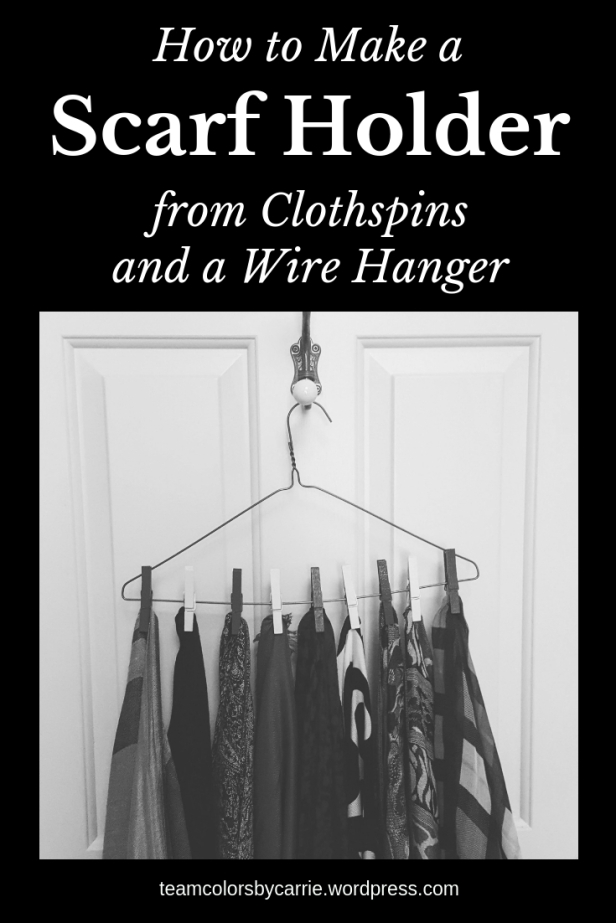 How to Make a Scarf Holder Out of Clothespins and a Wire Hanger (2)