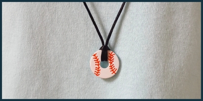 Handmade baseball washer necklace