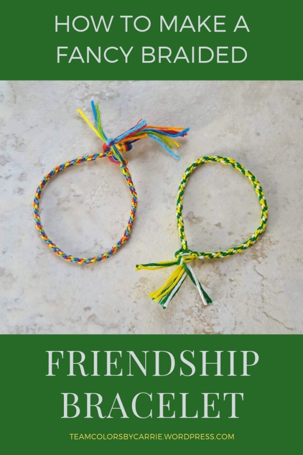 String bracelets made from craft embroidery floss